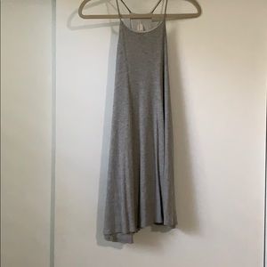 Gray halter spaghetti strap dress